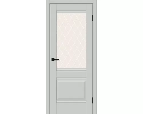 Дверь Браво Прима-3 Grey Silk White Сrystal Дверь Браво Прима-3 Grey Silk White Сrystal